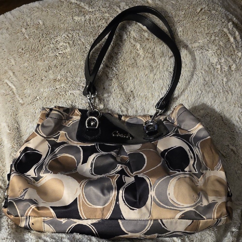 Coach Black and Tan Shoulder Bag